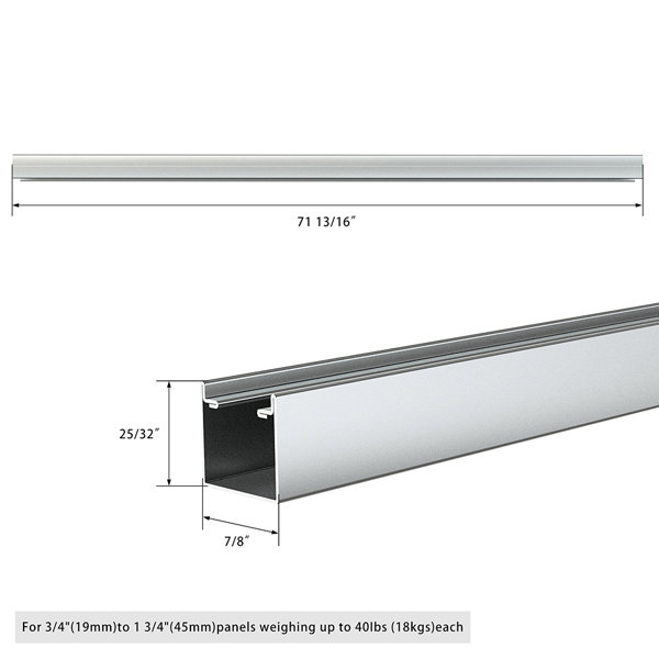 JUBEST Heavy Duty Bifold Door Hardware Kit Top Mount for Inside Door